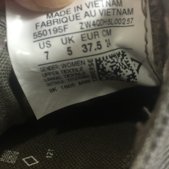 Converse All Star Gray Low Rise Kicks Womens 7 - Picture 5 of 8